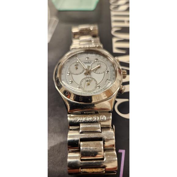 Vintage Swatch Watch ROUGH & RUGGED FLIP EU YCS400G 1996 Irony Chrono - Picture 6 of 12